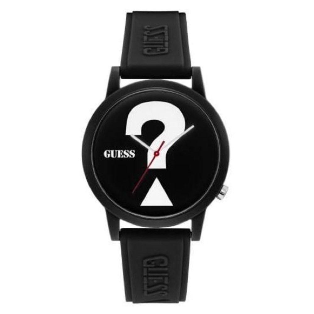 NEW GUESS Black Case Black Silicone UNISEX Watch